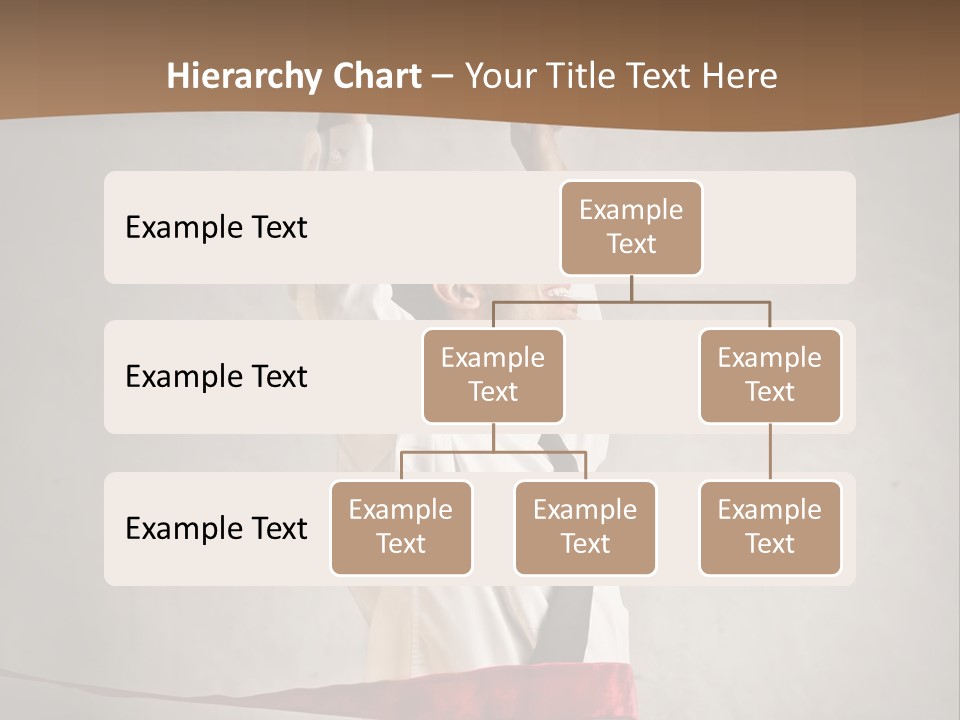 A Man In A Tie Is Holding A Red Ribbon PowerPoint Template