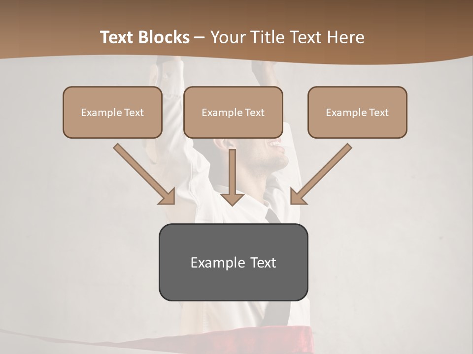 A Man In A Tie Is Holding A Red Ribbon PowerPoint Template