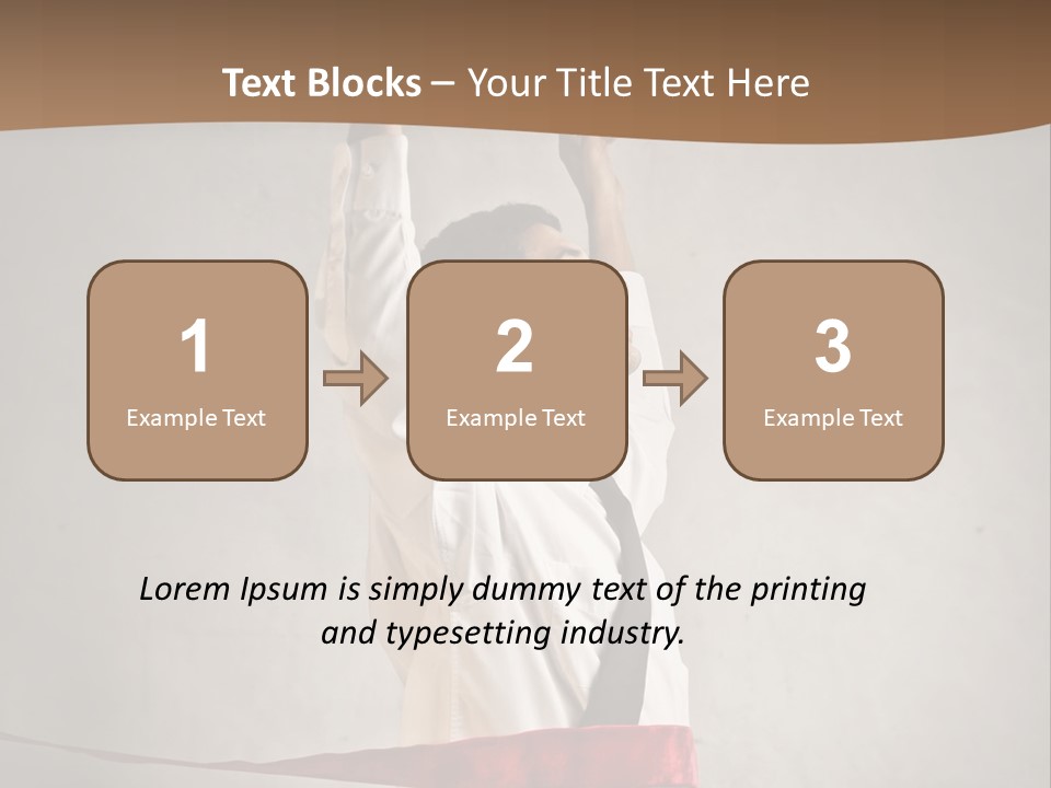 A Man In A Tie Is Holding A Red Ribbon PowerPoint Template