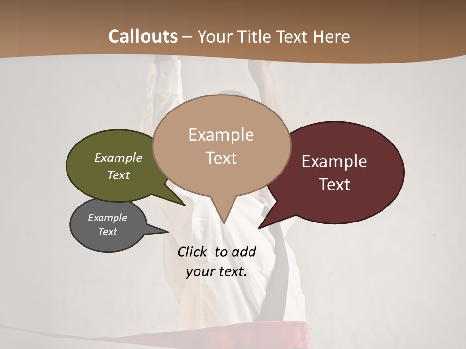 A Man In A Tie Is Holding A Red Ribbon PowerPoint Template