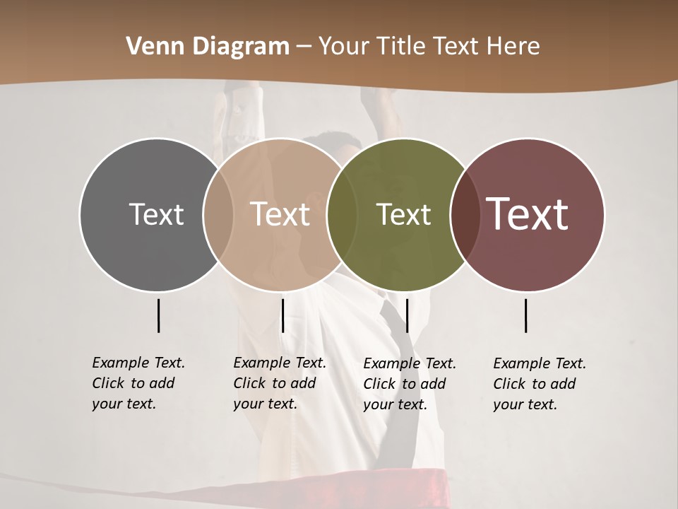 A Man In A Tie Is Holding A Red Ribbon PowerPoint Template