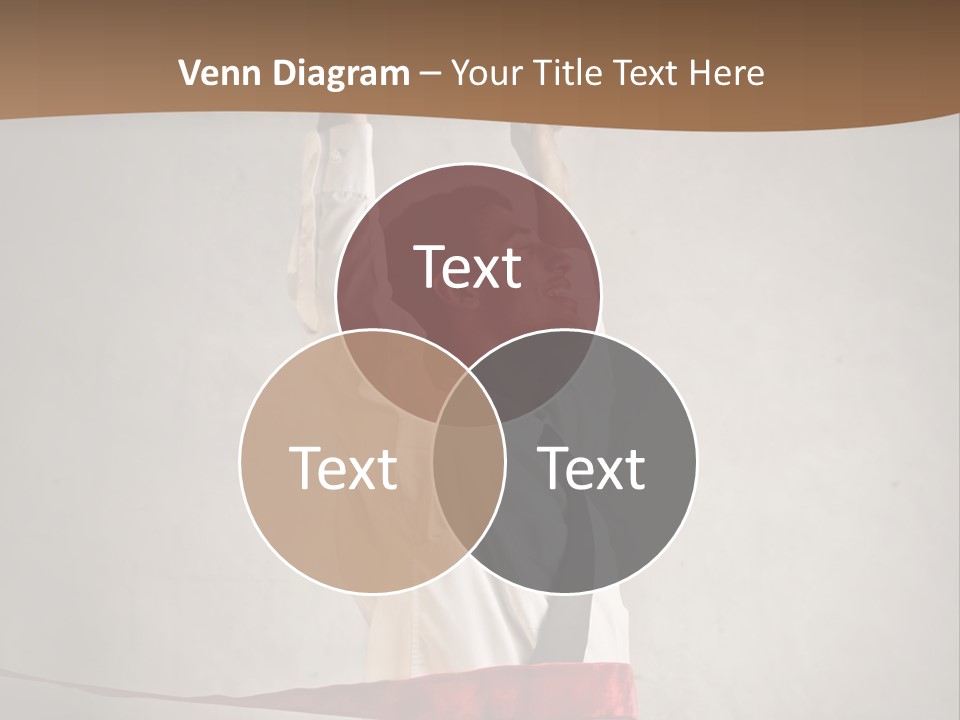 A Man In A Tie Is Holding A Red Ribbon PowerPoint Template