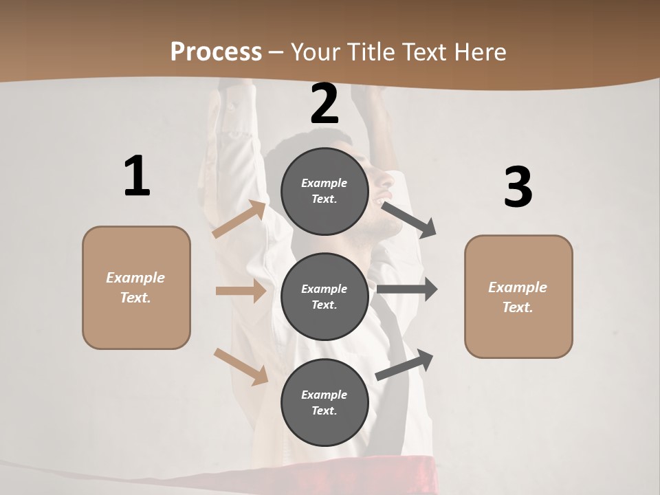 A Man In A Tie Is Holding A Red Ribbon PowerPoint Template