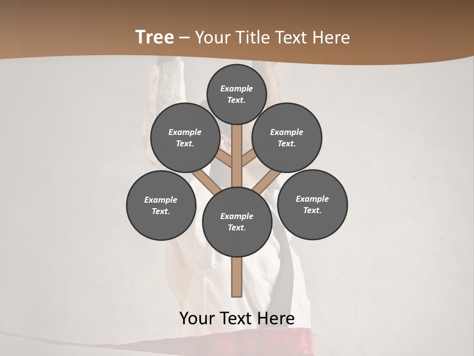 A Man In A Tie Is Holding A Red Ribbon PowerPoint Template