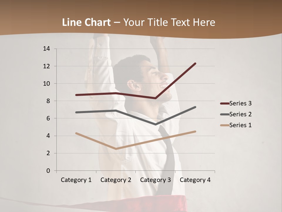 A Man In A Tie Is Holding A Red Ribbon PowerPoint Template