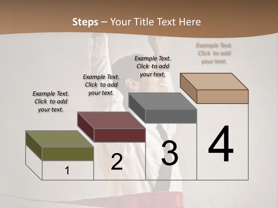 A Man In A Tie Is Holding A Red Ribbon PowerPoint Template