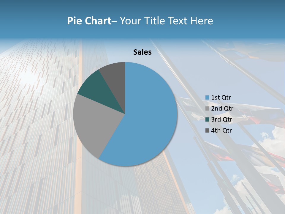 A Group Of Flags Flying In Front Of A Tall Building PowerPoint Template