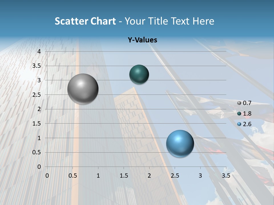 A Group Of Flags Flying In Front Of A Tall Building PowerPoint Template