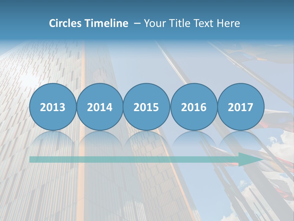 A Group Of Flags Flying In Front Of A Tall Building PowerPoint Template