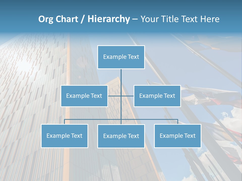 A Group Of Flags Flying In Front Of A Tall Building PowerPoint Template