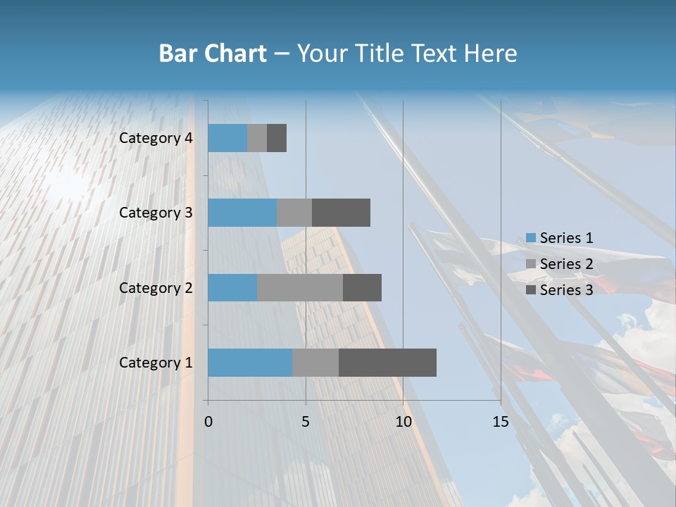 A Group Of Flags Flying In Front Of A Tall Building PowerPoint Template