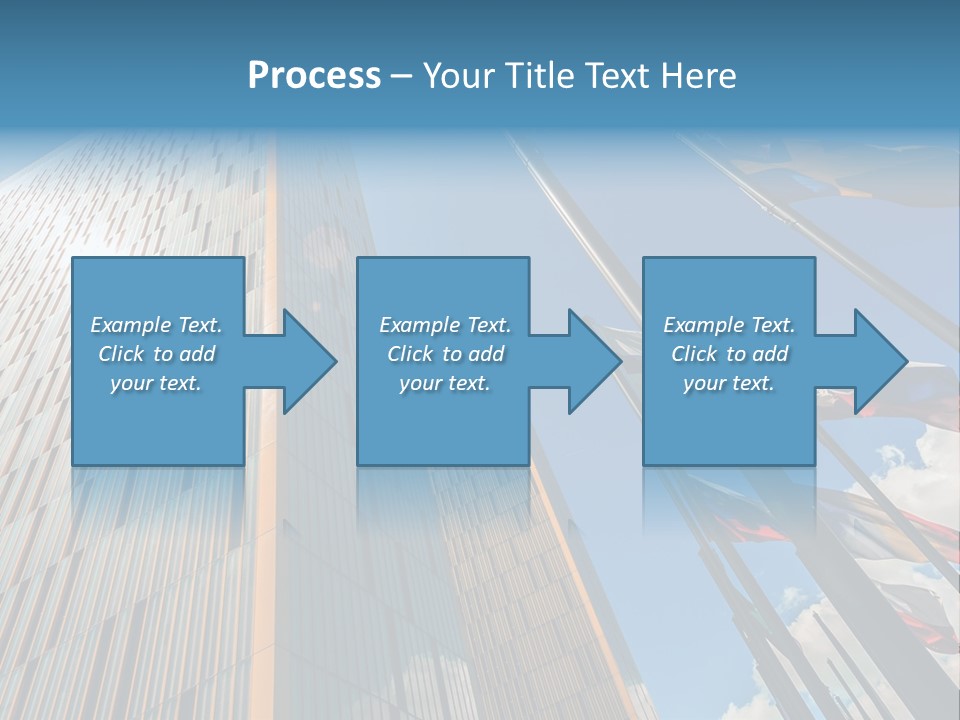 A Group Of Flags Flying In Front Of A Tall Building PowerPoint Template