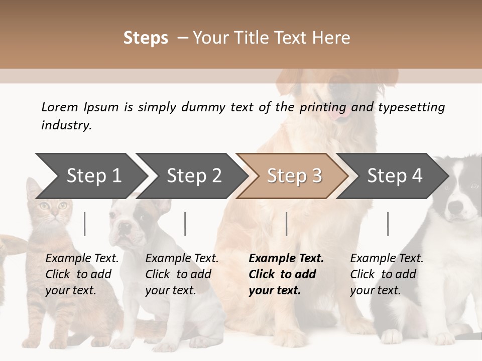 A Group Of Dogs And Cats Sitting In Front Of A Fish Bowl PowerPoint Template