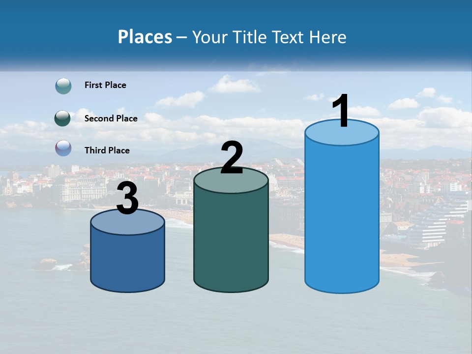 A View Of A Beach With A City In The Background PowerPoint Template