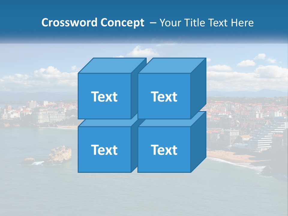 A View Of A Beach With A City In The Background PowerPoint Template