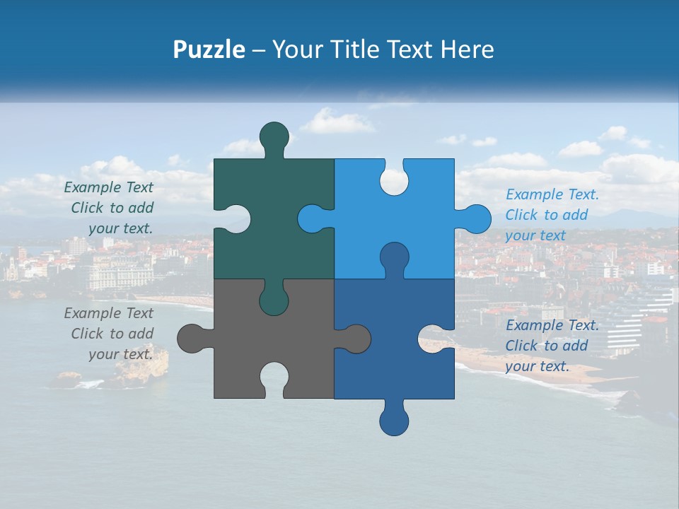 A View Of A Beach With A City In The Background PowerPoint Template