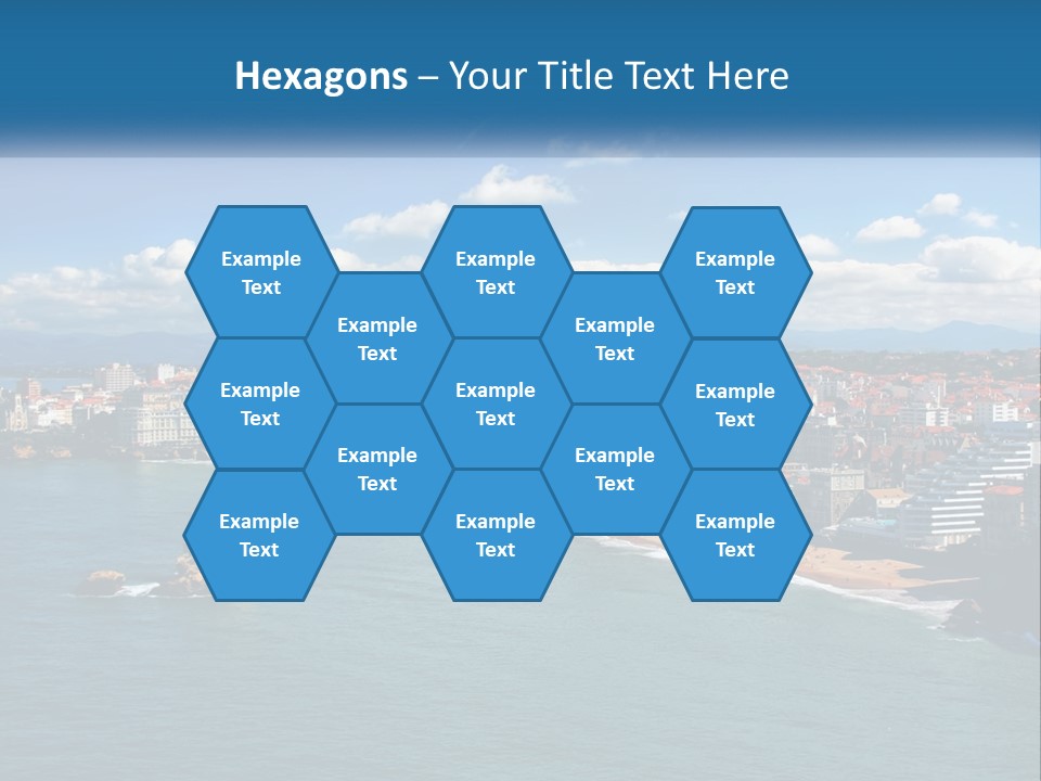 A View Of A Beach With A City In The Background PowerPoint Template