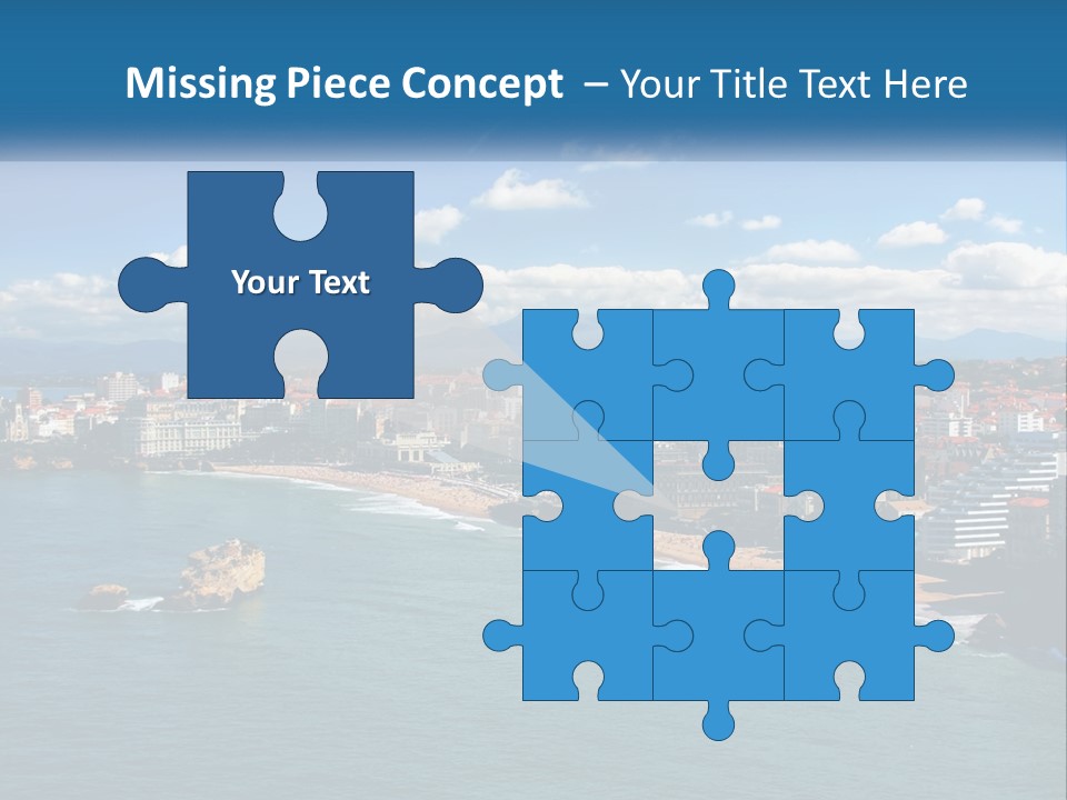 A View Of A Beach With A City In The Background PowerPoint Template