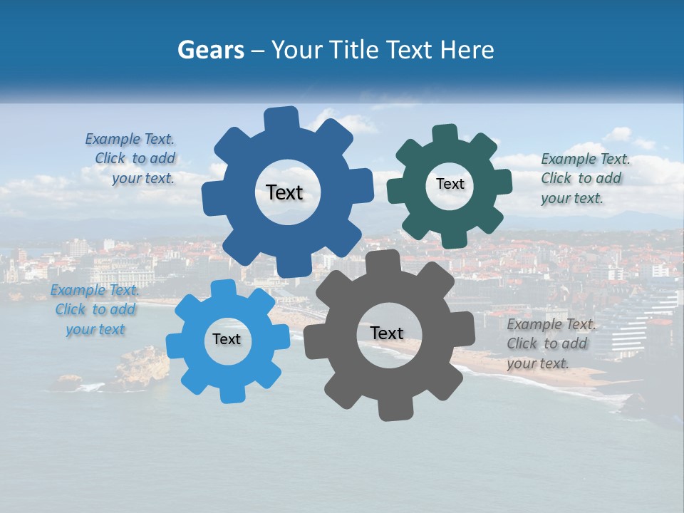 A View Of A Beach With A City In The Background PowerPoint Template