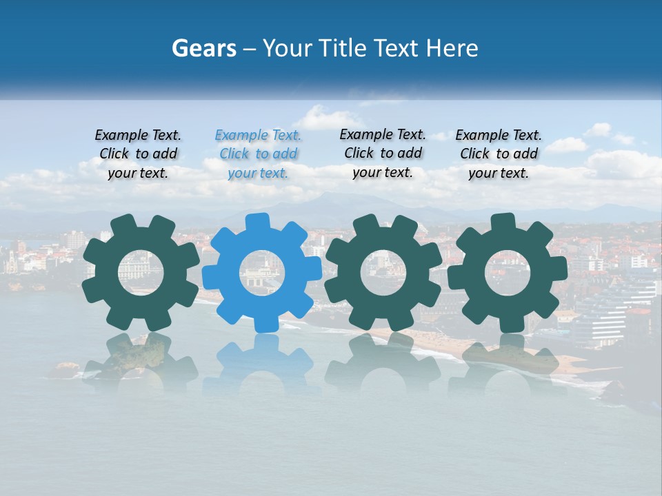 A View Of A Beach With A City In The Background PowerPoint Template