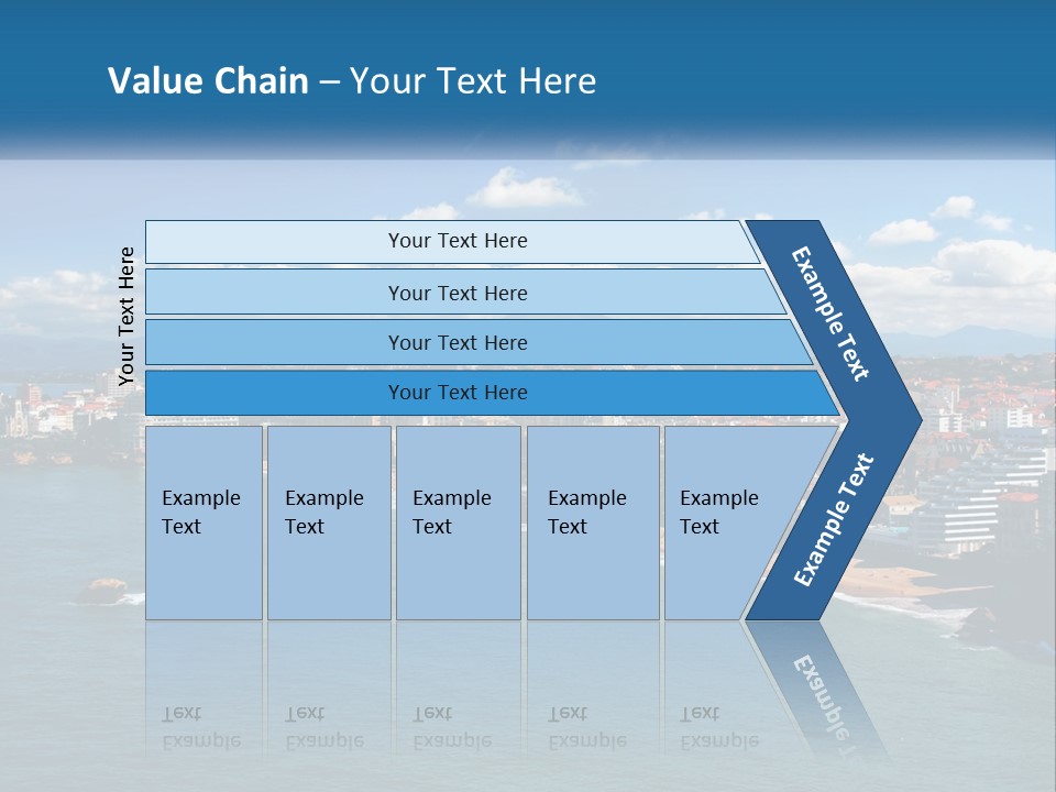 A View Of A Beach With A City In The Background PowerPoint Template