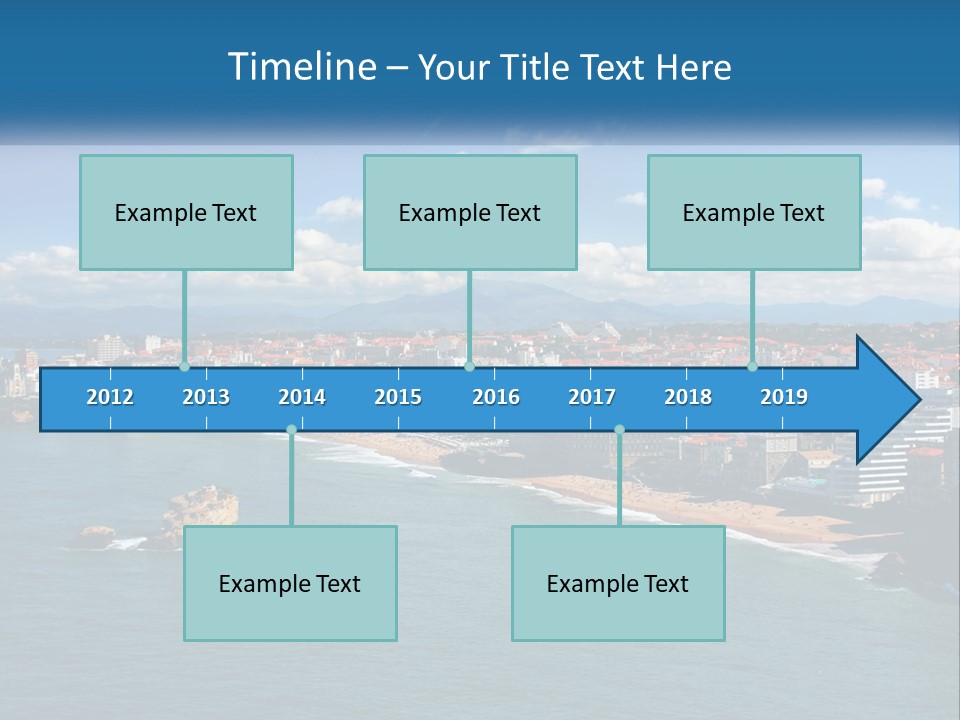A View Of A Beach With A City In The Background PowerPoint Template