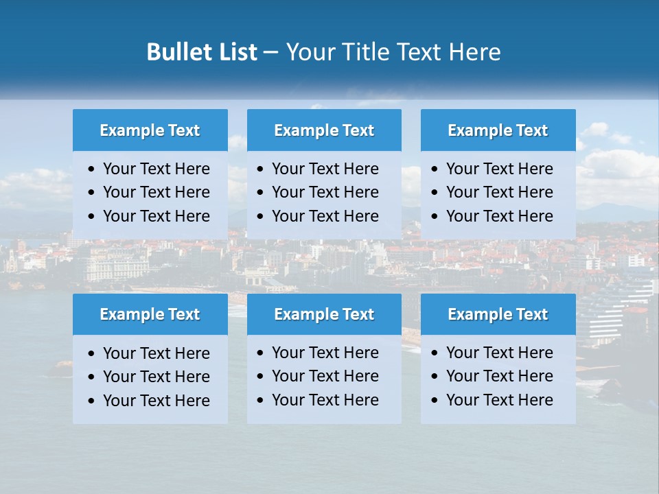 A View Of A Beach With A City In The Background PowerPoint Template