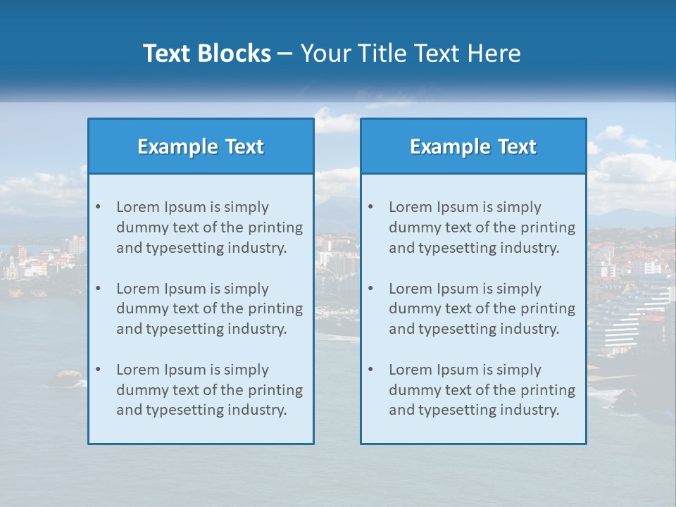 A View Of A Beach With A City In The Background PowerPoint Template