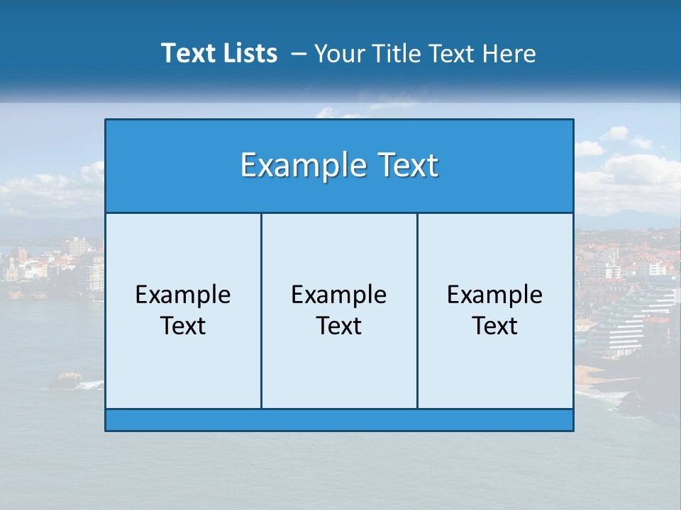A View Of A Beach With A City In The Background PowerPoint Template
