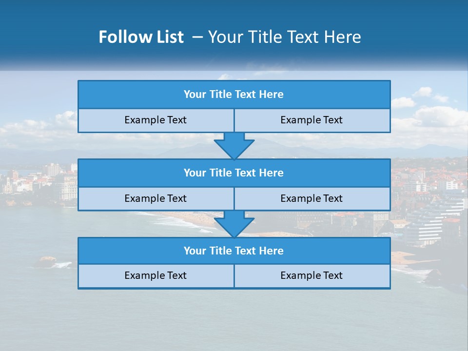 A View Of A Beach With A City In The Background PowerPoint Template