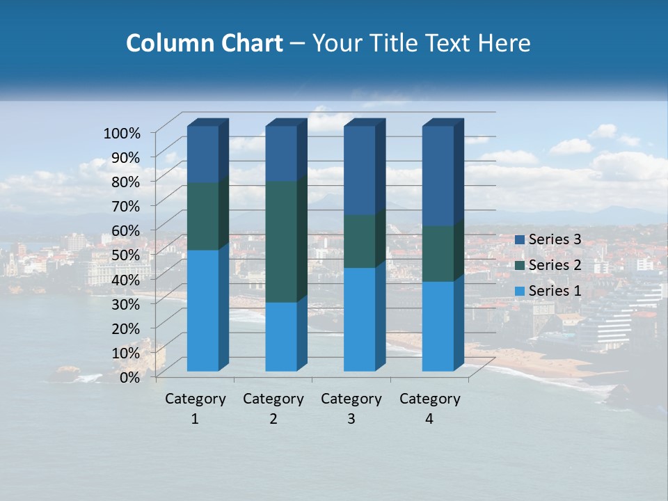 A View Of A Beach With A City In The Background PowerPoint Template