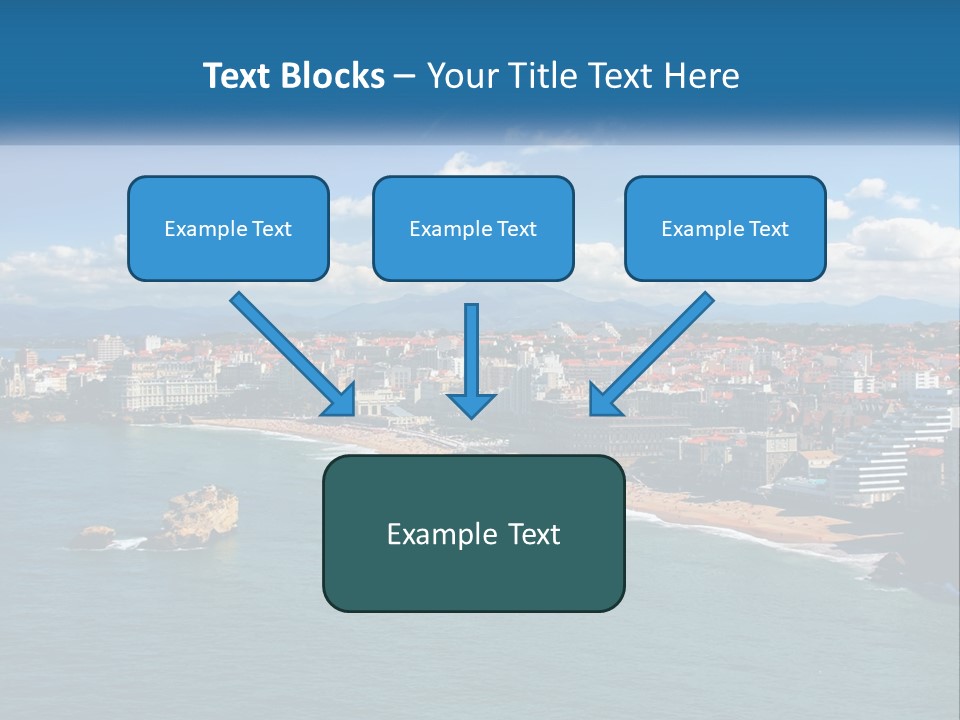 A View Of A Beach With A City In The Background PowerPoint Template