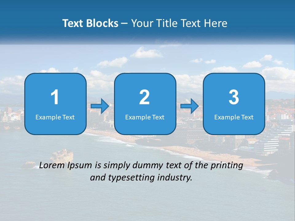 A View Of A Beach With A City In The Background PowerPoint Template
