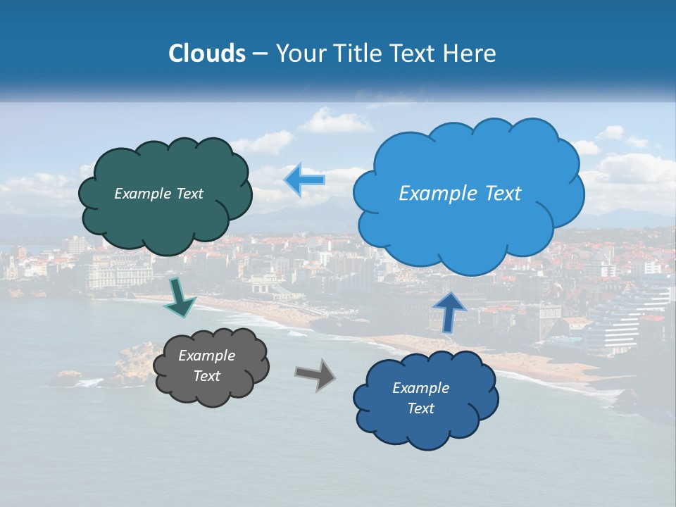 A View Of A Beach With A City In The Background PowerPoint Template