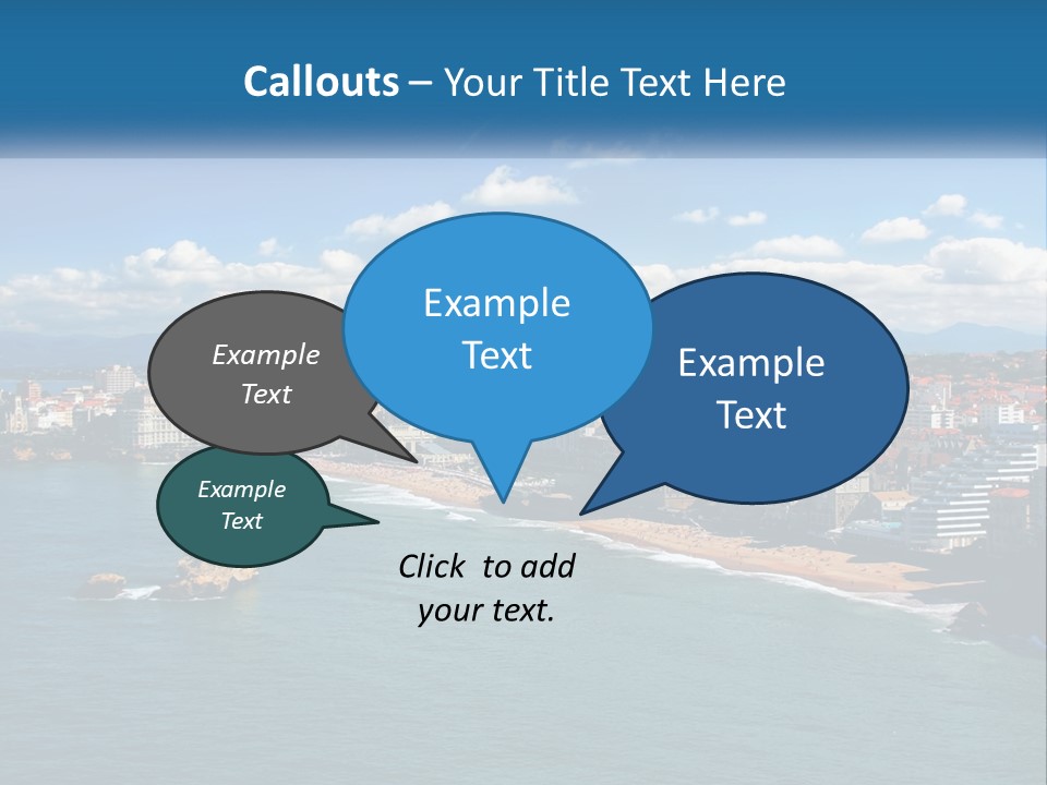 A View Of A Beach With A City In The Background PowerPoint Template