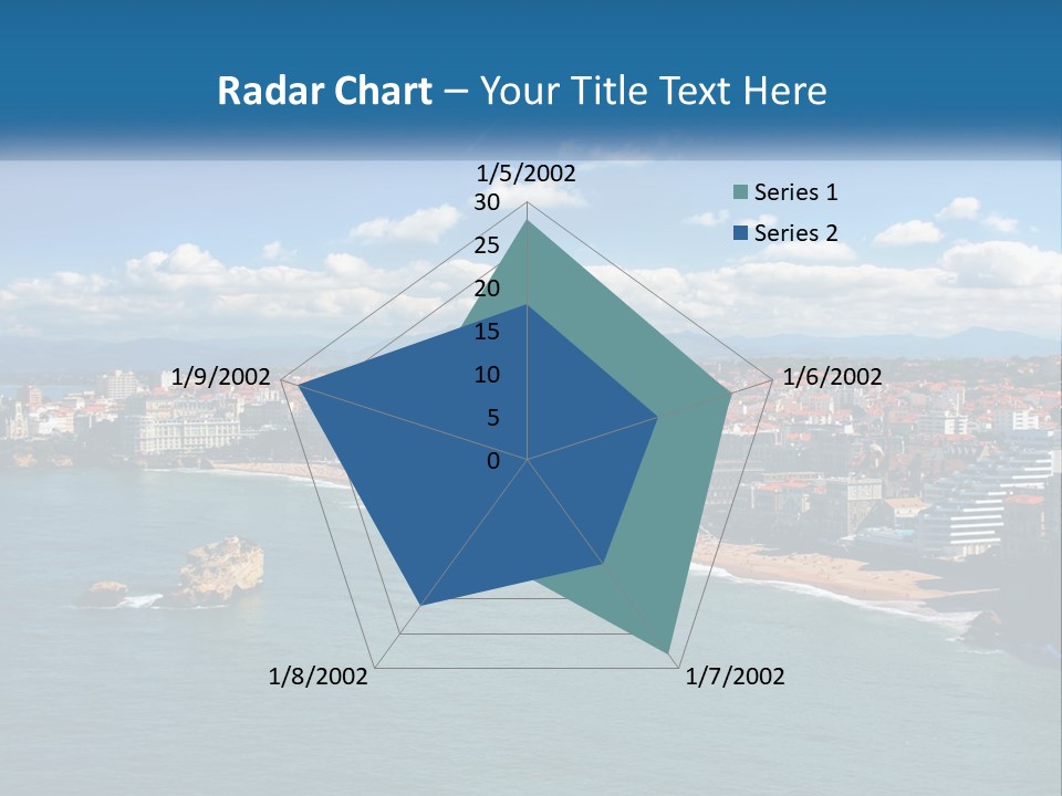 A View Of A Beach With A City In The Background PowerPoint Template