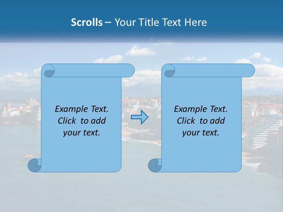 A View Of A Beach With A City In The Background PowerPoint Template