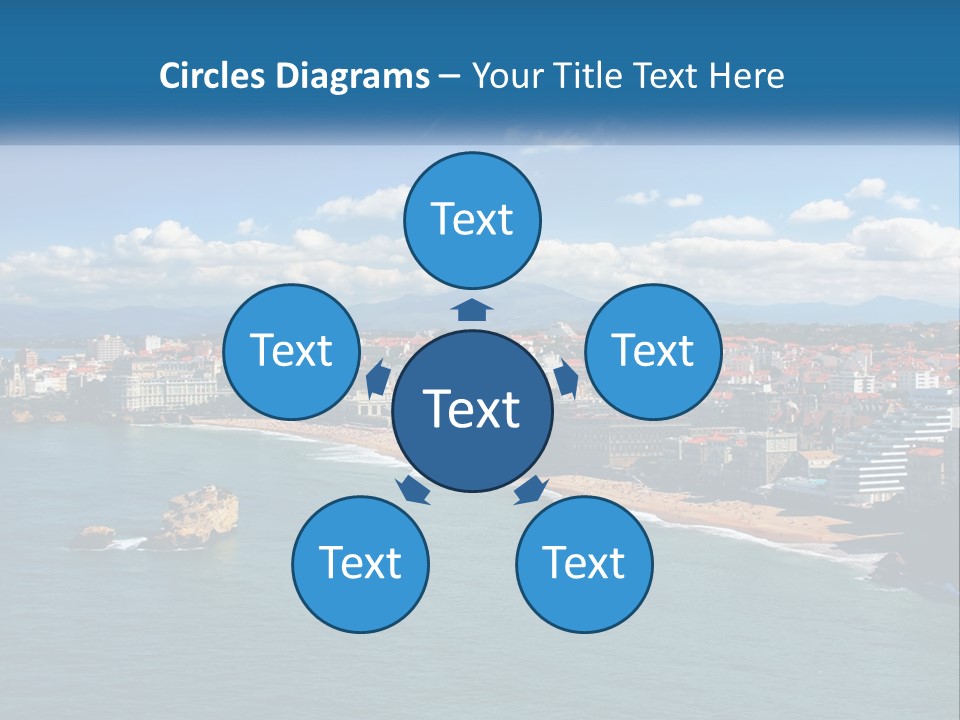 A View Of A Beach With A City In The Background PowerPoint Template