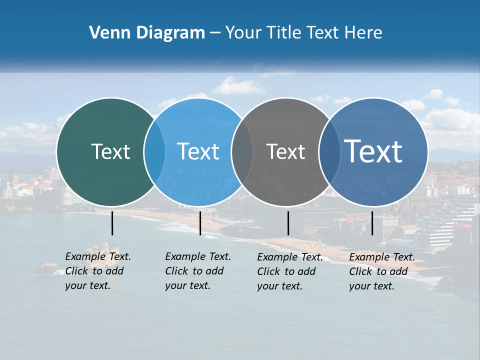 A View Of A Beach With A City In The Background PowerPoint Template