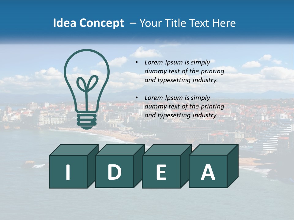 A View Of A Beach With A City In The Background PowerPoint Template