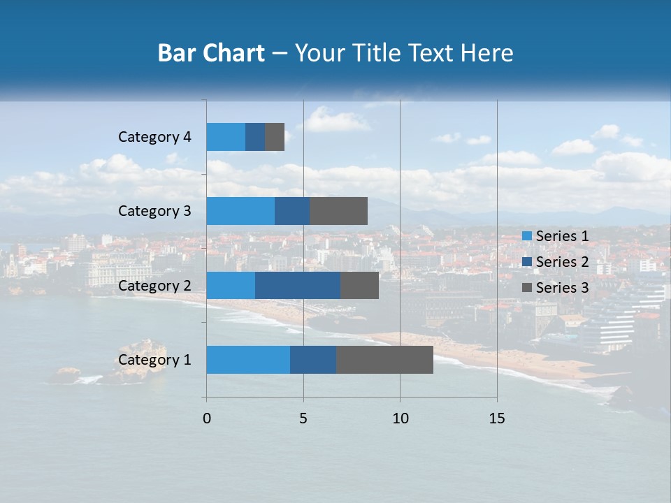 A View Of A Beach With A City In The Background PowerPoint Template