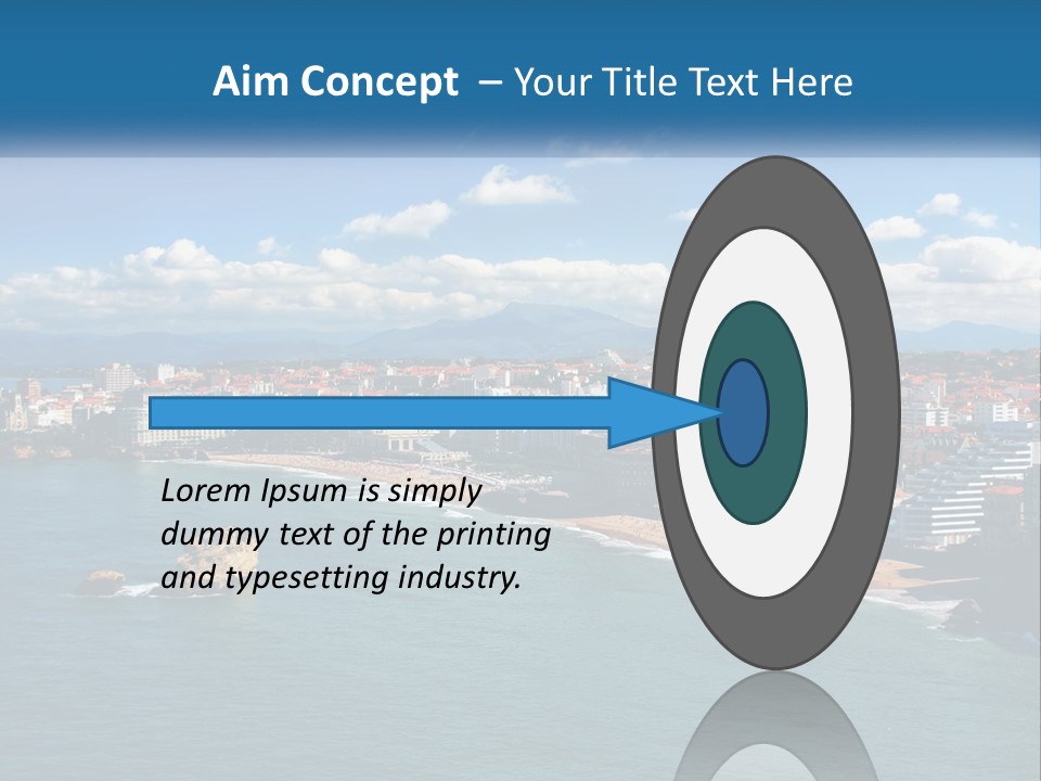 A View Of A Beach With A City In The Background PowerPoint Template