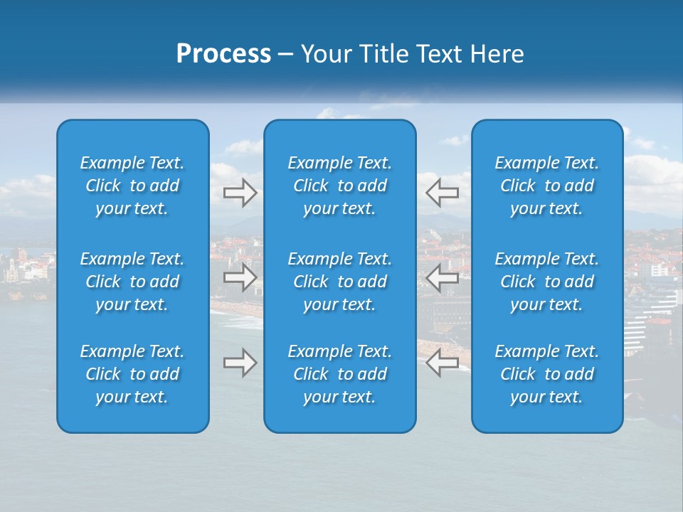 A View Of A Beach With A City In The Background PowerPoint Template
