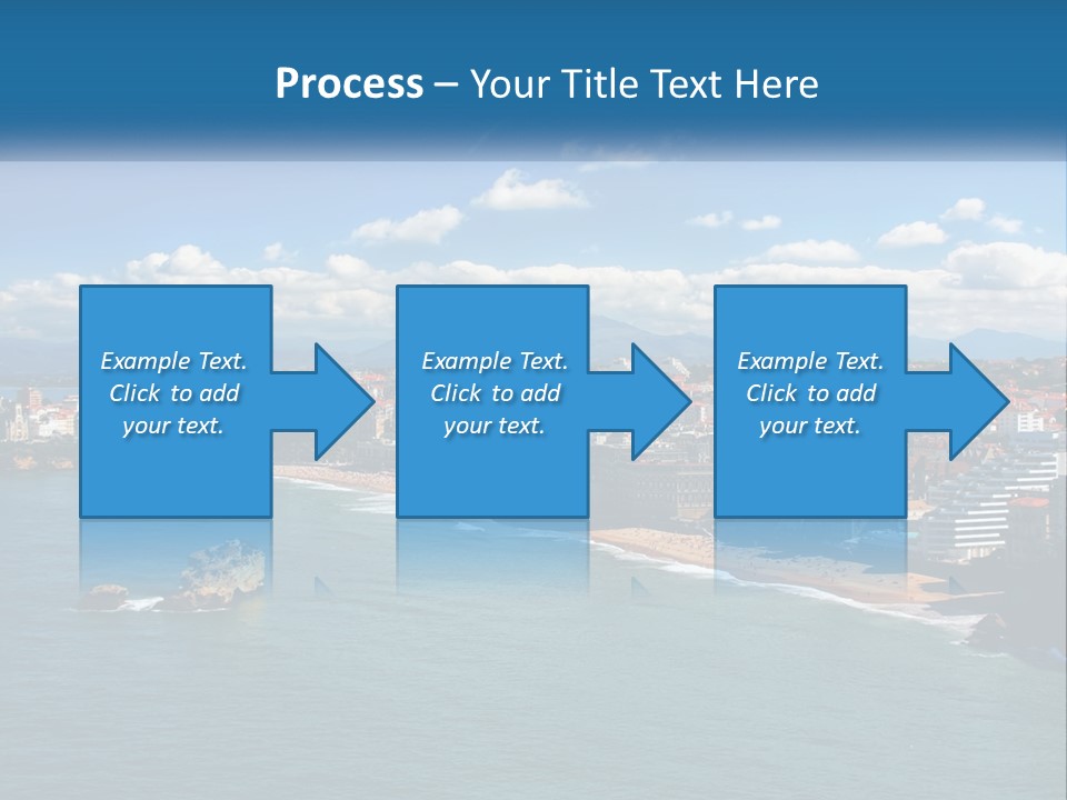 A View Of A Beach With A City In The Background PowerPoint Template