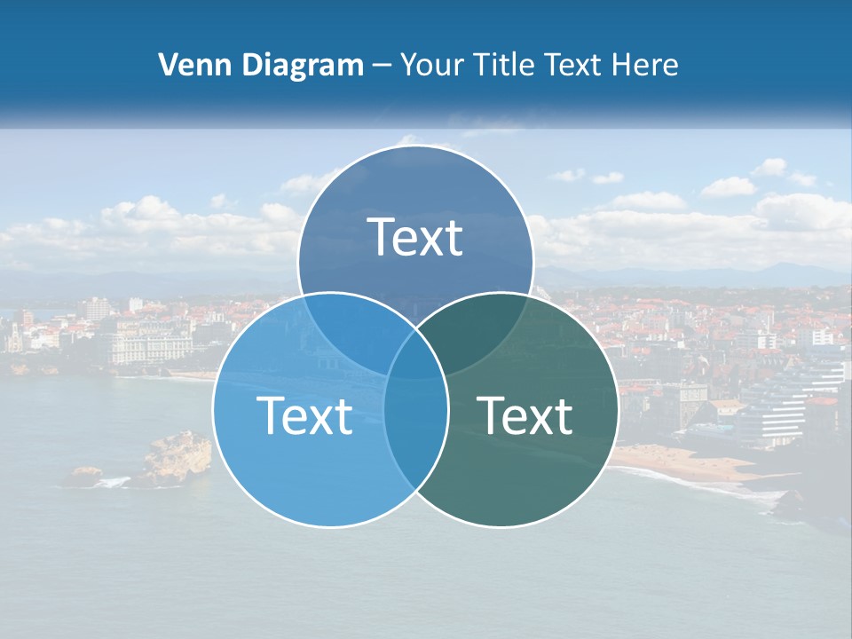 A View Of A Beach With A City In The Background PowerPoint Template