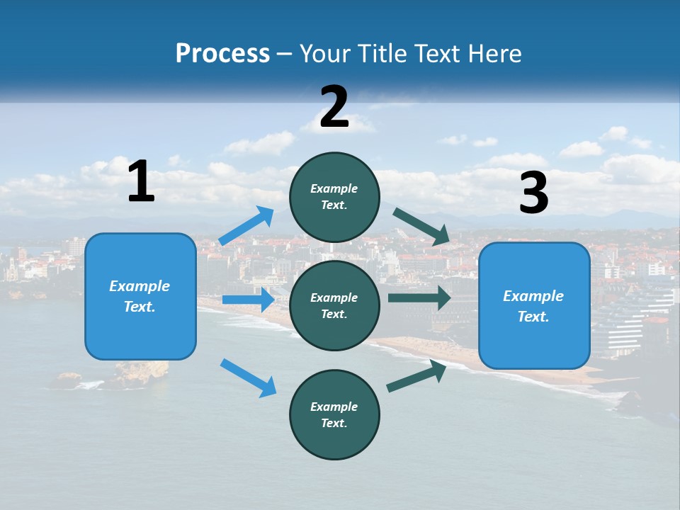 A View Of A Beach With A City In The Background PowerPoint Template