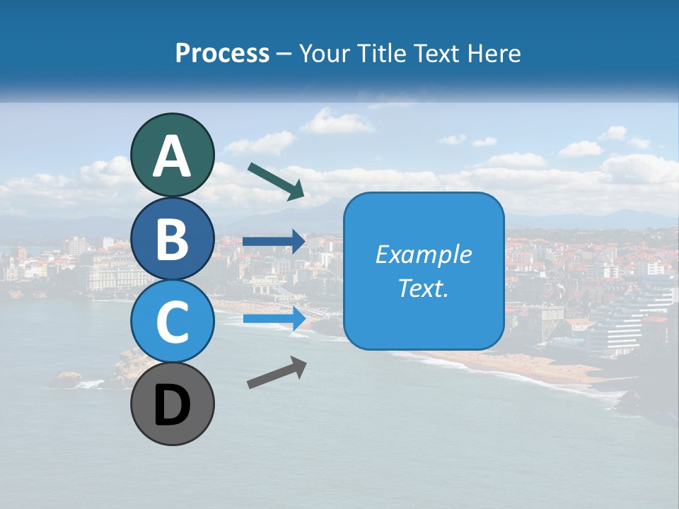 A View Of A Beach With A City In The Background PowerPoint Template