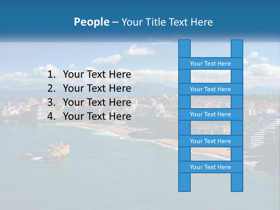 A View Of A Beach With A City In The Background PowerPoint Template