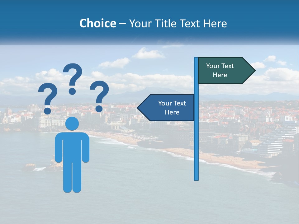 A View Of A Beach With A City In The Background PowerPoint Template