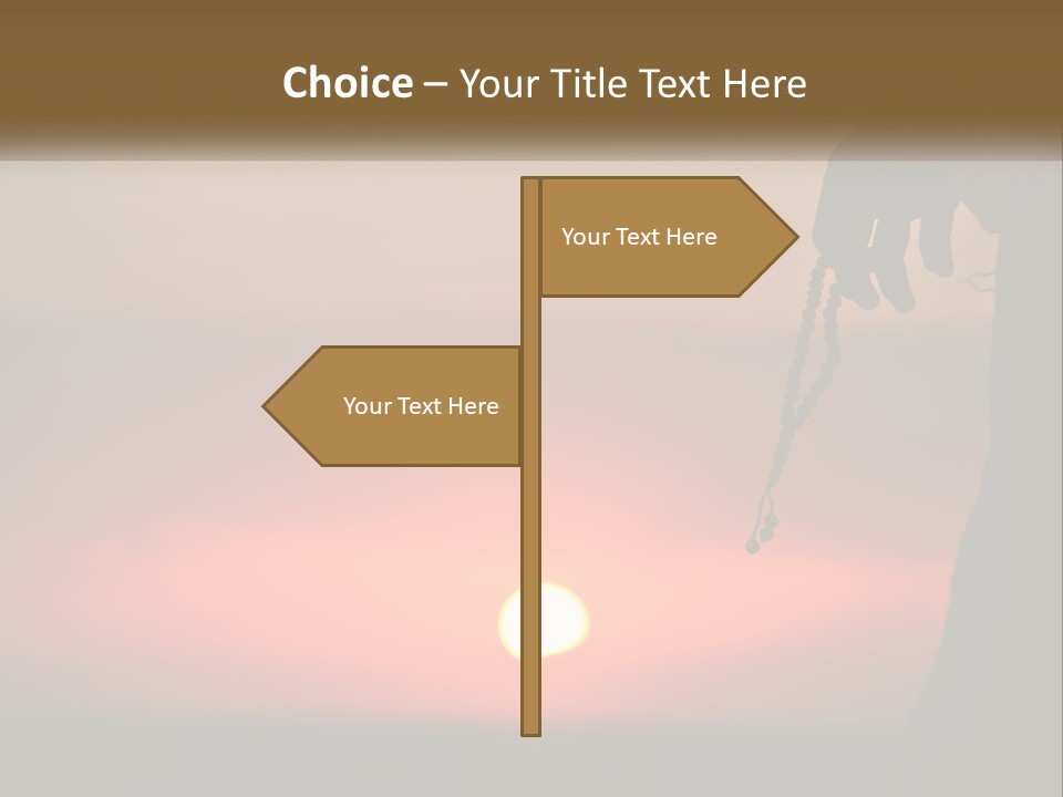 A Person Holding A Rosary With The Sun Setting In The Background PowerPoint Template